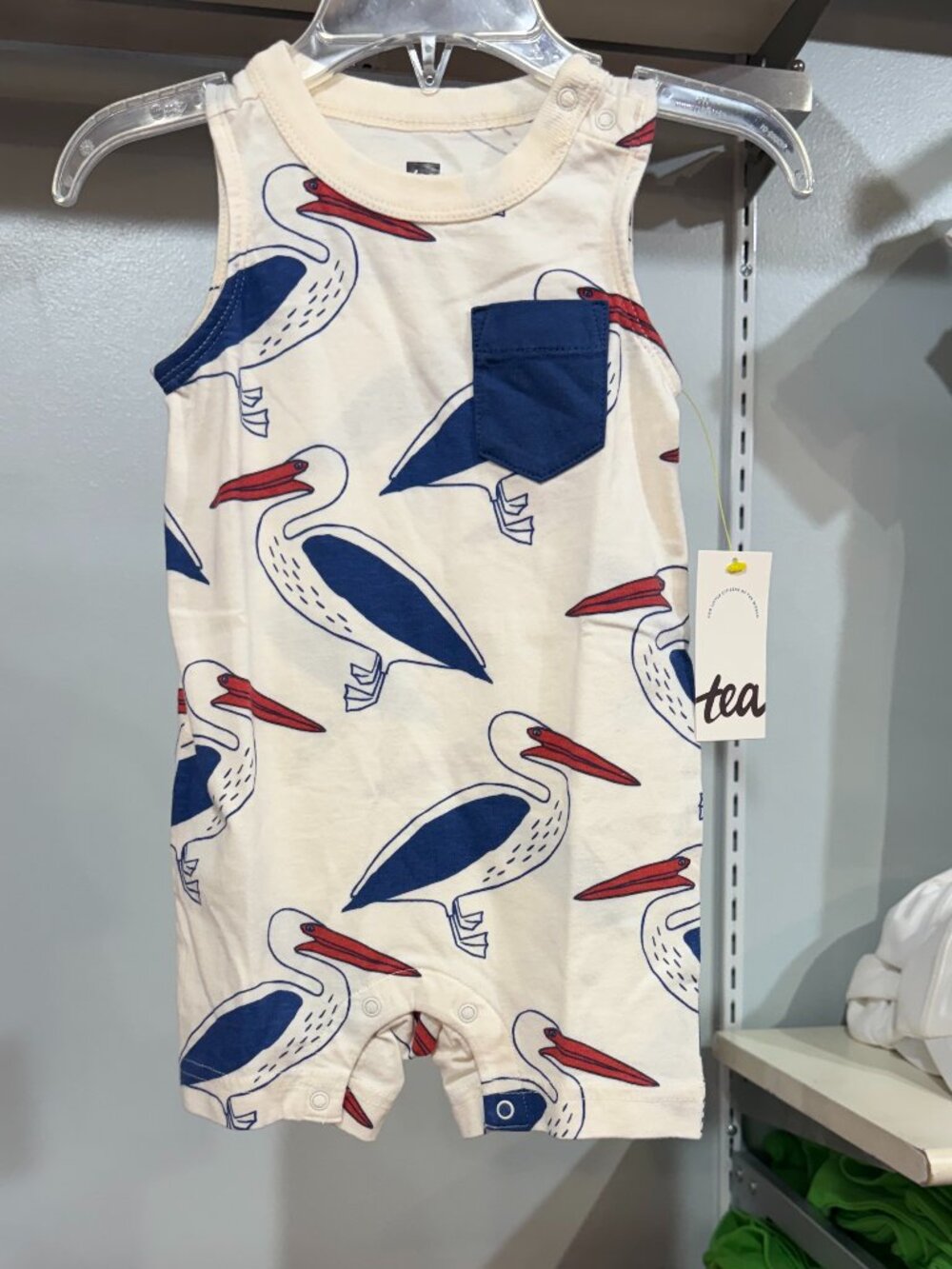 Tea Pelican Romper 6-9M